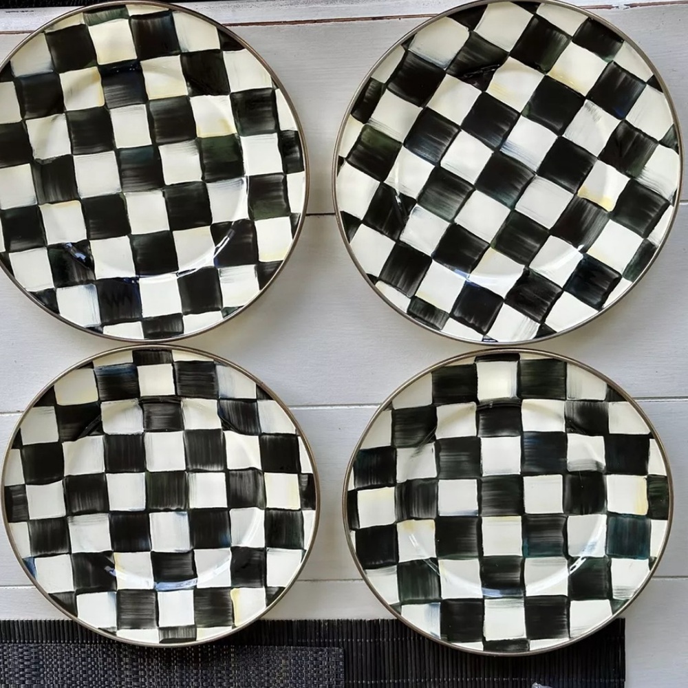 Mackenzie-Childs Courtly Check Salad/Dessert Plate - Set of 4